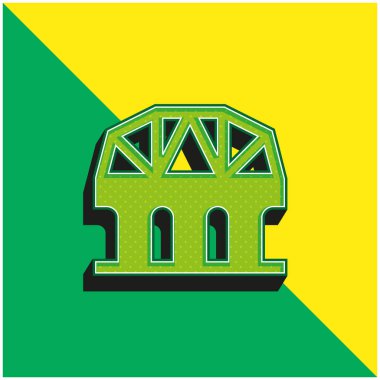 Köprü Yeşil ve Sarı modern 3D vektör simgesi logosu
