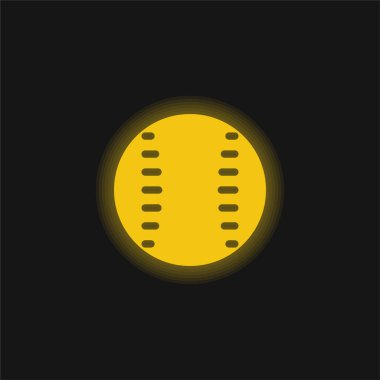 Beyzbol sarısı parlayan neon simgesi