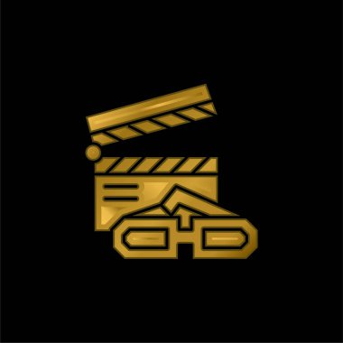 3D altın kaplama metalik simge veya logo vektörü