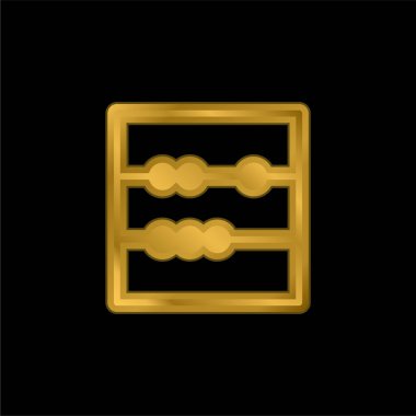 Abaküs altın kaplama metalik simge veya logo vektörü