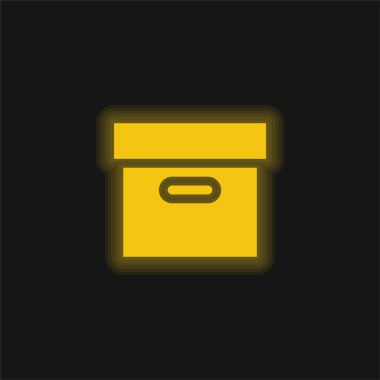 Kutu sarısı parlak neon simgesi