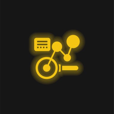 Analiz sarı parlak neon simgesi