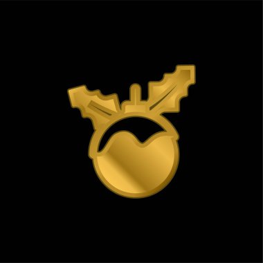 Bauble altın kaplama metalik simge veya logo vektörü