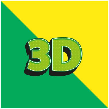 3B Metin Yeşil ve Sarı 3D vektör simgesi logosu