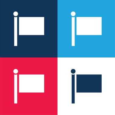 Black Flag blue and red four color minimal icon set clipart