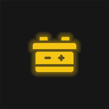 Pil sarısı parlak neon simgesi