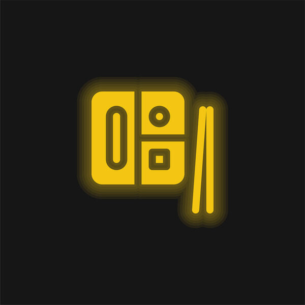 Желтый светящийся неоновый значок