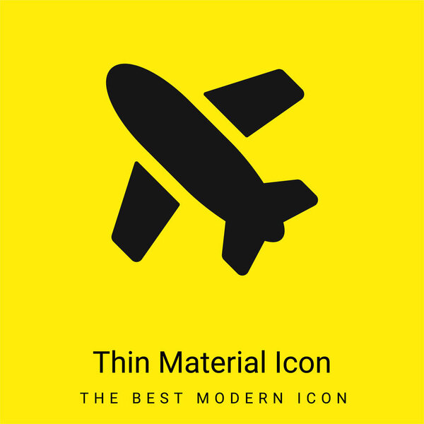 Airplane minimal bright yellow material icon