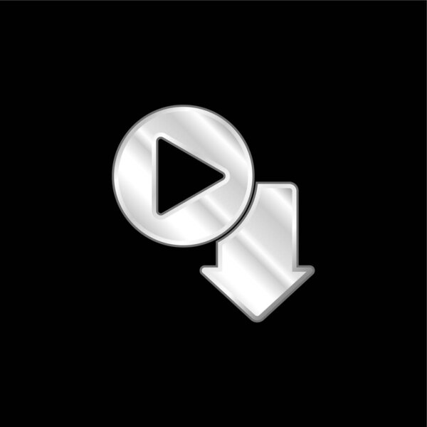 Arrow silver plated metallic icon