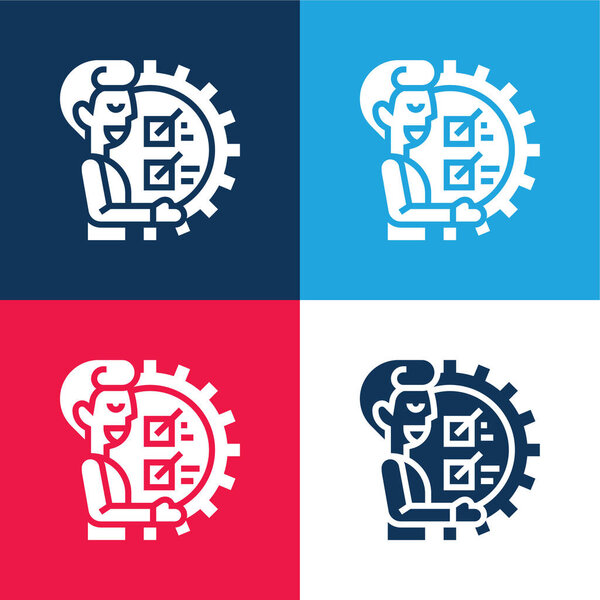 Возможность синий и красный четыре цвета минимальный набор значков