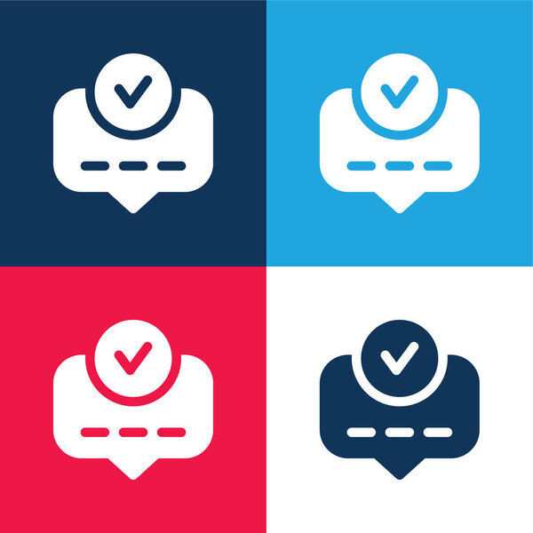 Accept blue and red four color minimal icon set