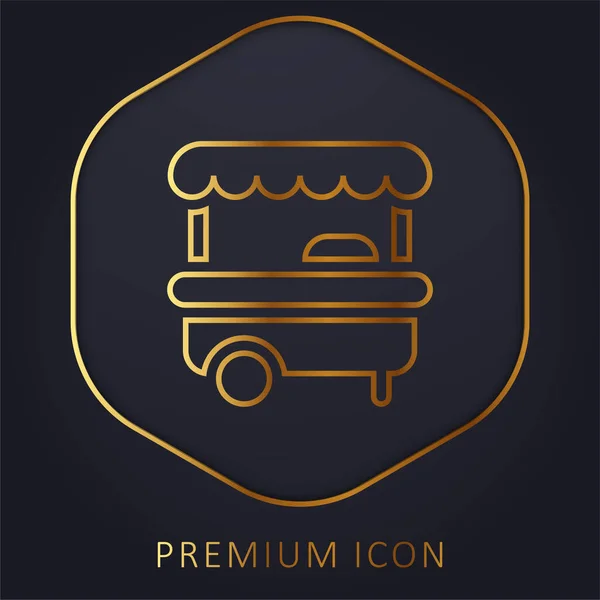Cabina Línea Dorada Logotipo Premium Icono — Archivo Imágenes Vectoriales