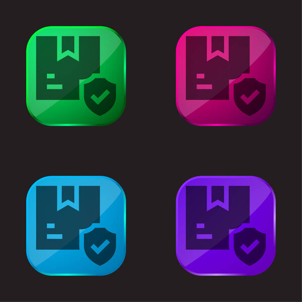 Box four color glass button