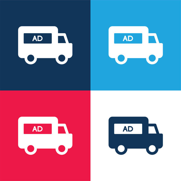 AD Van blue and red four color minimal icon set