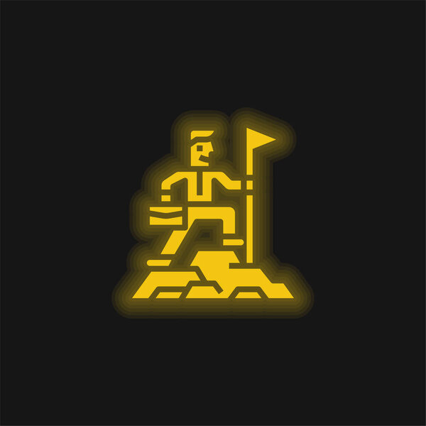 Achievement yellow glowing neon icon