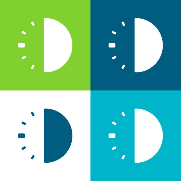 30 Minutes Flat four color minimal icon set