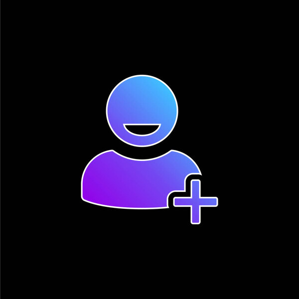 Добавить символ пользователя голубой градиентный вектор