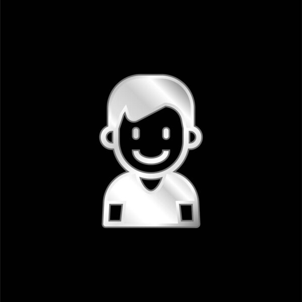 Boy silver plated metallic icon