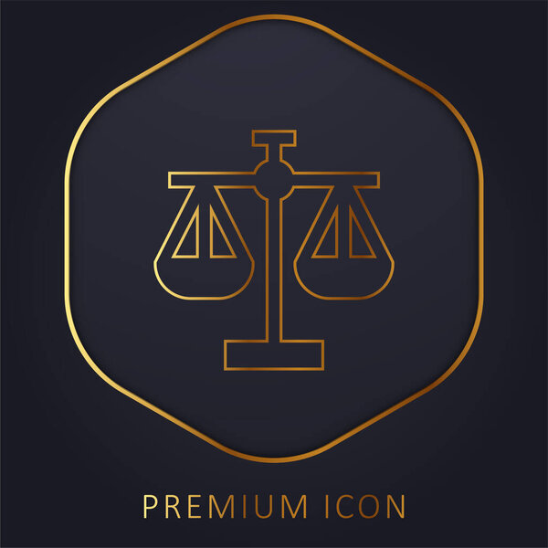 Balance Scale golden line premium logo or icon