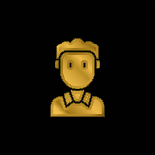 Boy gold plated metalic icon or logo vector