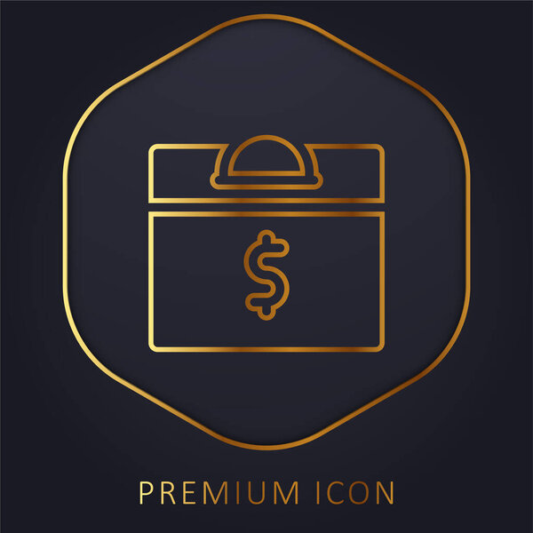 Box golden line premium logo or icon