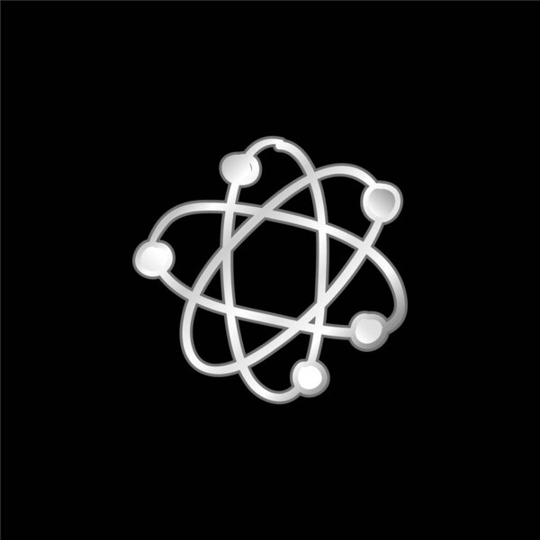 Atom silver plated metallic icon