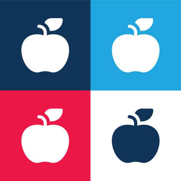 Apple blue and red four color minimal icon set