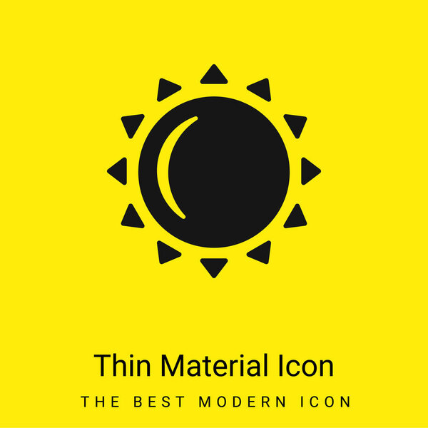 Big Sun Minimal Bright Yellow Material Icon — Stock Vector