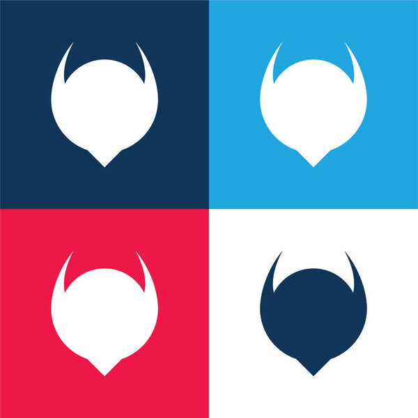 Abstract Shape blue and red four color minimal icon set