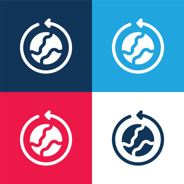 Вокруг света синий и красный четыре цвета минимальный набор значков