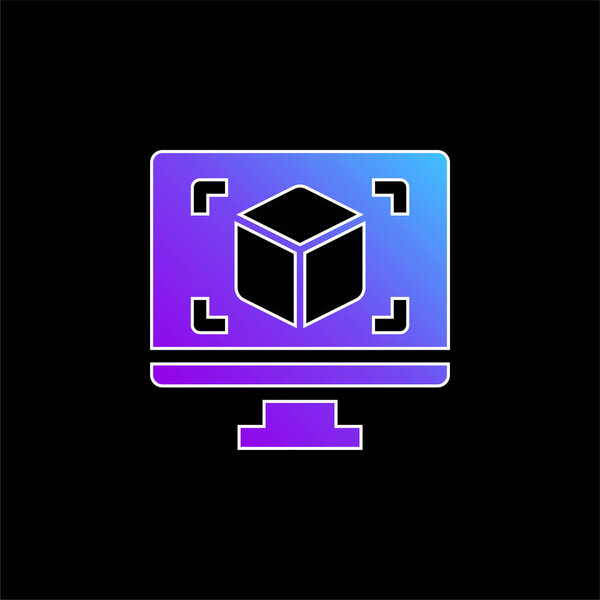 Трехмерный синий векторный значок