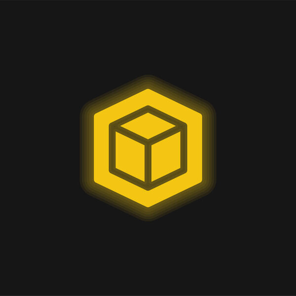 3d yellow glowing neon icon