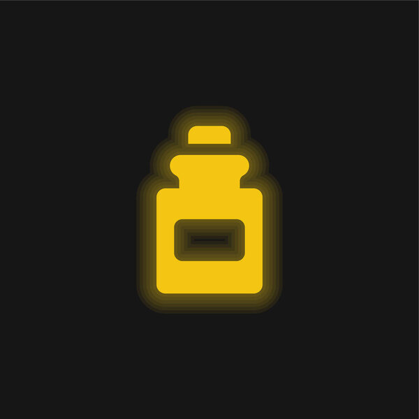 Желтый светящийся неоновый значок