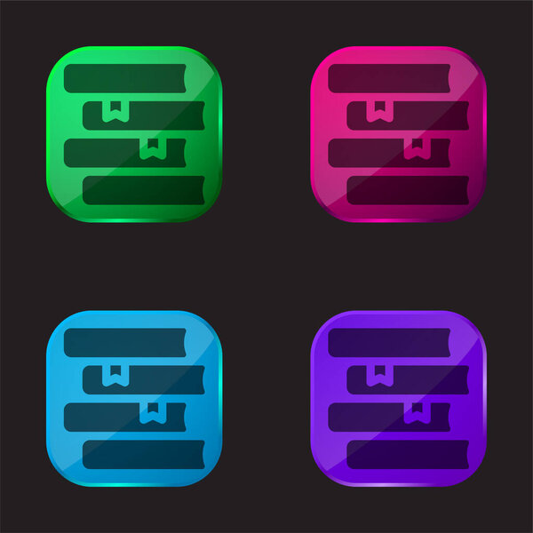 Book four color glass button