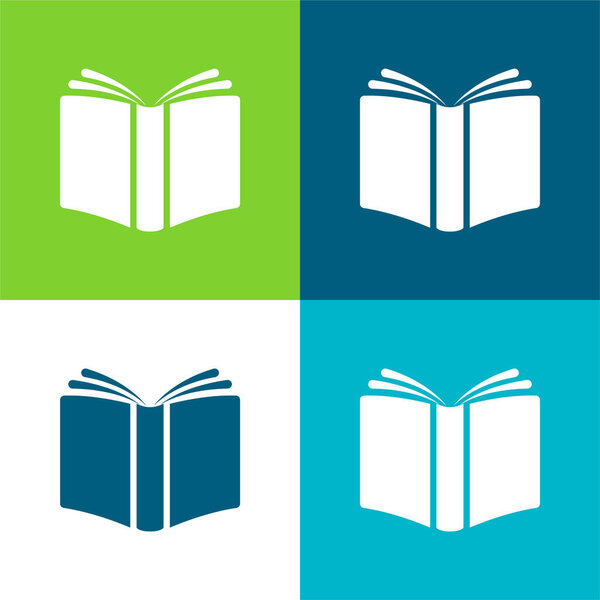 Обложка книги Плоская четырехцветная минимальная иконка