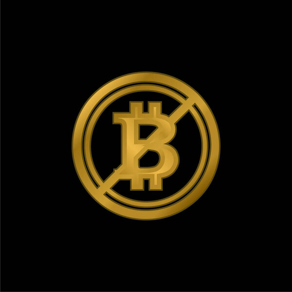 Биткоин не принимается: с металлическим значком или логотипом, оттиснутым золотом
