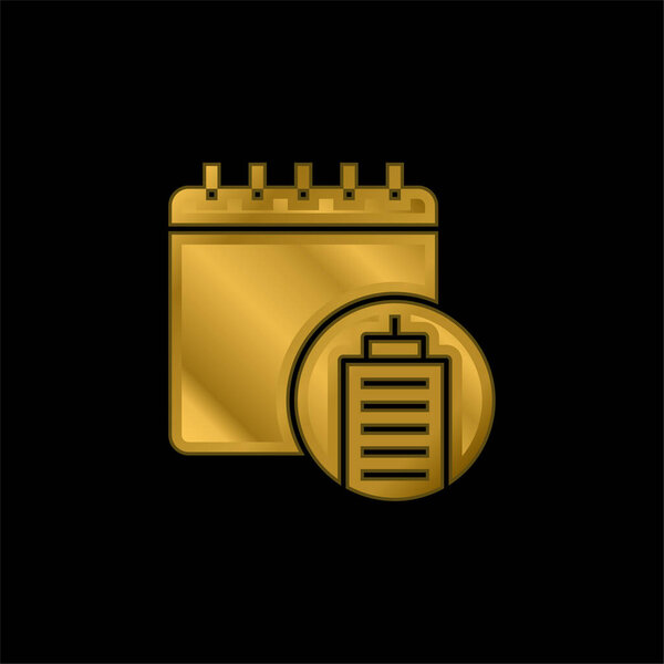 Бронирование золотой металлической иконки или вектора логотипа