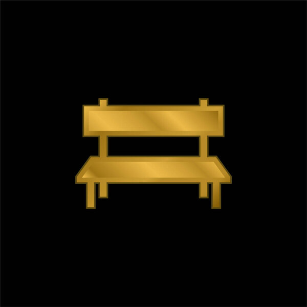 Позолоченная скамейка или вектор логотипа