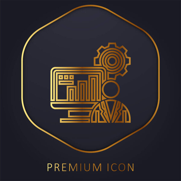 Administrator golden line premium logo or icon