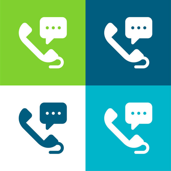 24 Hours Flat four color minimal icon set