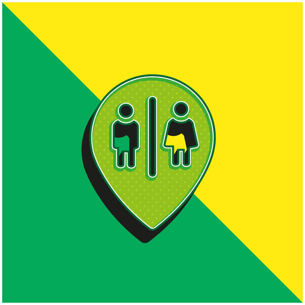 Зеленый и желтый современный трехмерный векторный логотип