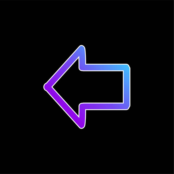 Стрелка, указывающая влево Нарисована синяя иконка вектора