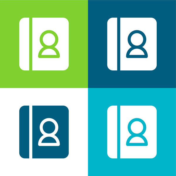 Agenda Flat four color minimal icon set