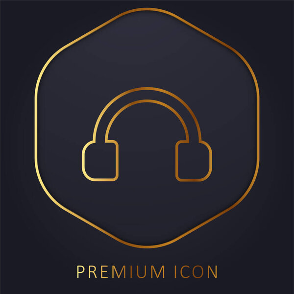 Audio Headset Tool golden line premium logo or icon