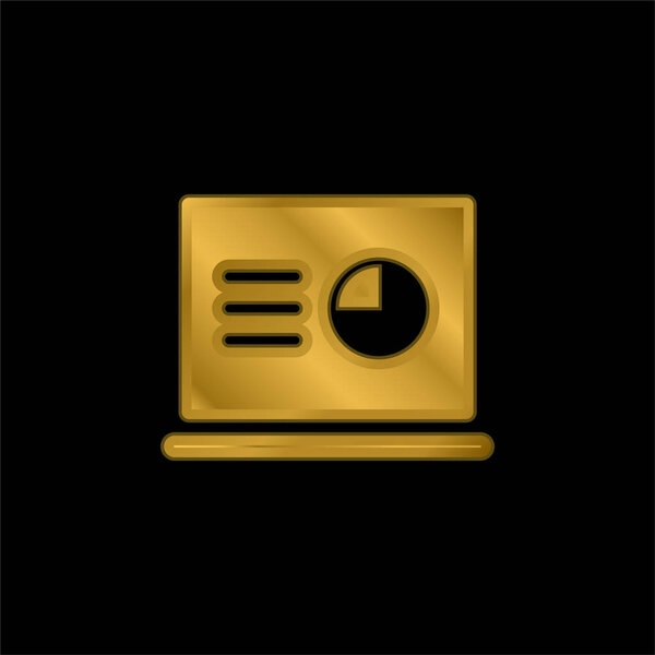 Аналитика позолоченная икона или вектор логотипа