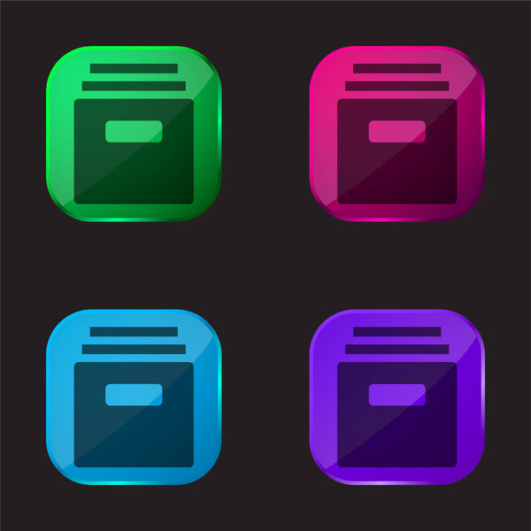 Archive four color glass button icon