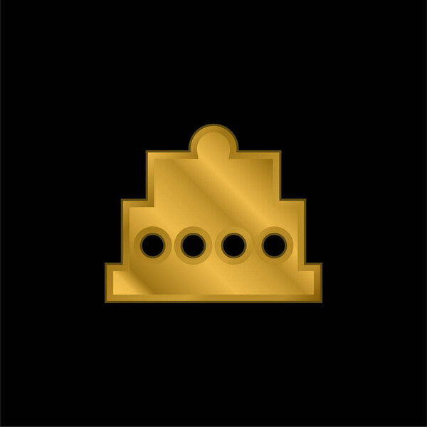 Позолоченная икона торта или вектор логотипа