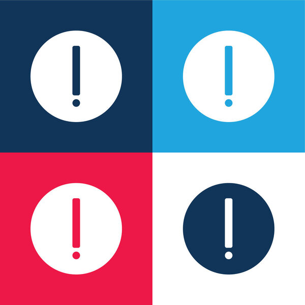 Attention blue and red four color minimal icon set