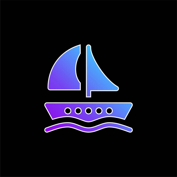 Значок синего градиента лодки