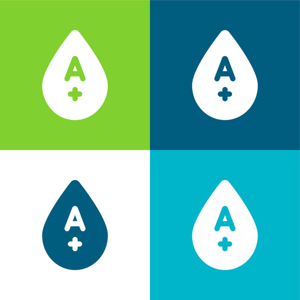 Blood Type Flat four color minimal icon set